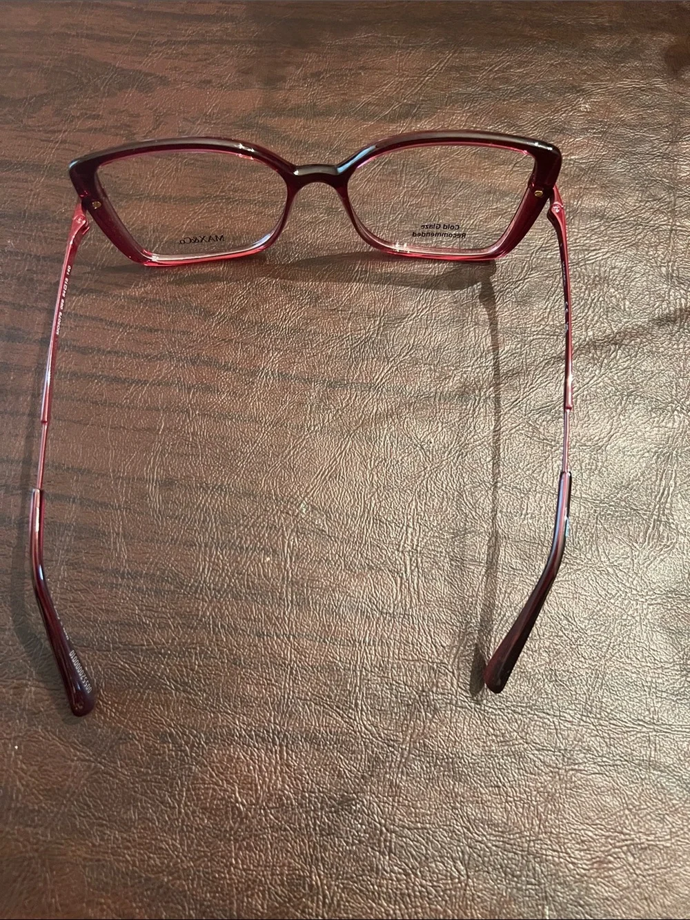 Max & Co. Burgundy Square Eyeglass Frames with Branded Pouch